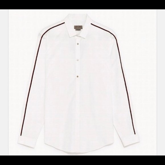 Zara Shirts Nwt Zara Man White Button Down With Side Stripe Poshmark